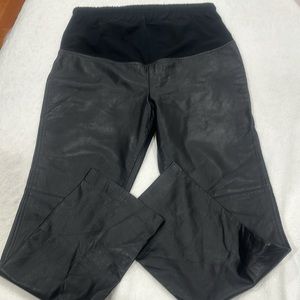 Mimi maternity Black real Leather Maternity pants size M Medium